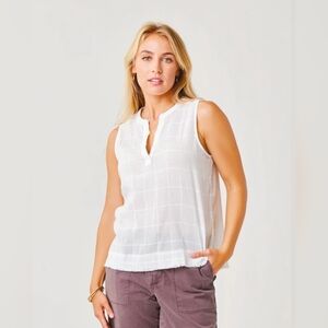 ❤️ CARVE DESIGNS ORGANIC CPTTON SLEEVELESS DYLAN TOP, CLOUD, MEDIUM